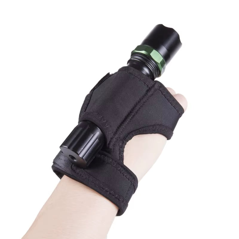 Scuba Diving LED Torch Flashlight Holder Underwater Soft Elastic Neoprene Hand Arm Mount Wrist Strap Adjustable Glove Hand Free