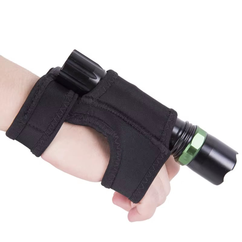 Scuba Diving LED Torch Flashlight Holder Underwater Soft Elastic Neoprene Hand Arm Mount Wrist Strap Adjustable Glove Hand Free