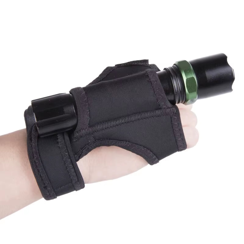 Scuba Diving LED Torch Flashlight Holder Underwater Soft Elastic Neoprene Hand Arm Mount Wrist Strap Adjustable Glove Hand Free